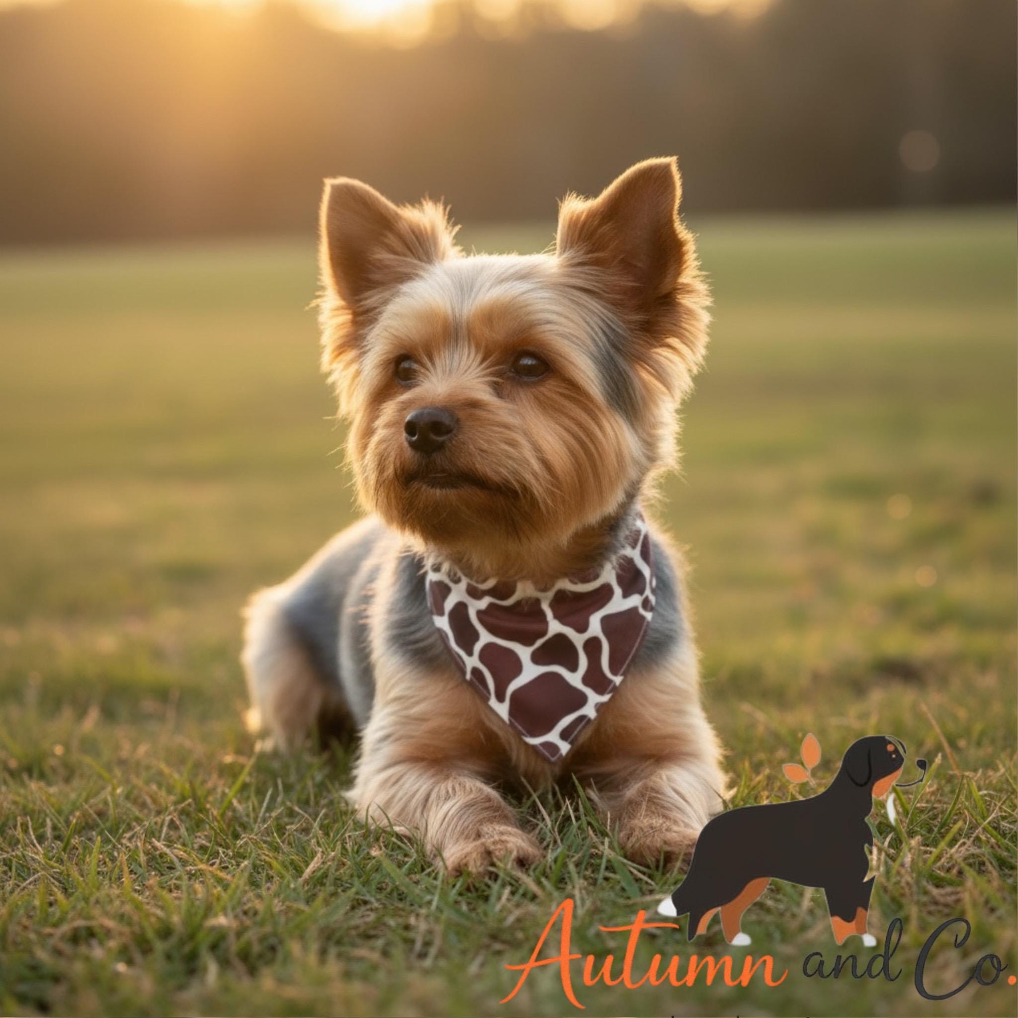 Safari Chic  Dog Bandana Pattern, Over The Collar Reversible Polyester
