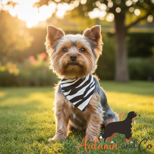 Safari Chic  Dog Bandana Pattern, Over The Collar Reversible Polyester