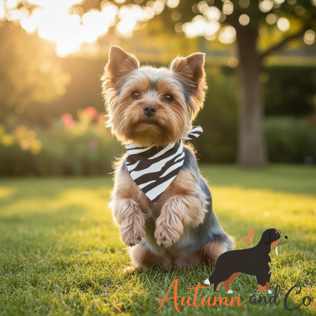 Safari Chic  Dog Bandana Pattern, Over The Collar Reversible Polyester