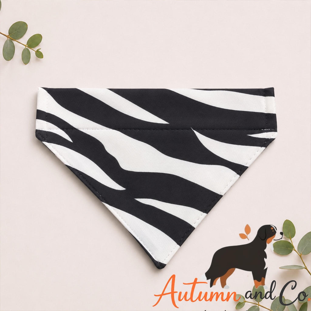 Safari Chic  Dog Bandana Pattern, Over The Collar Reversible Polyester