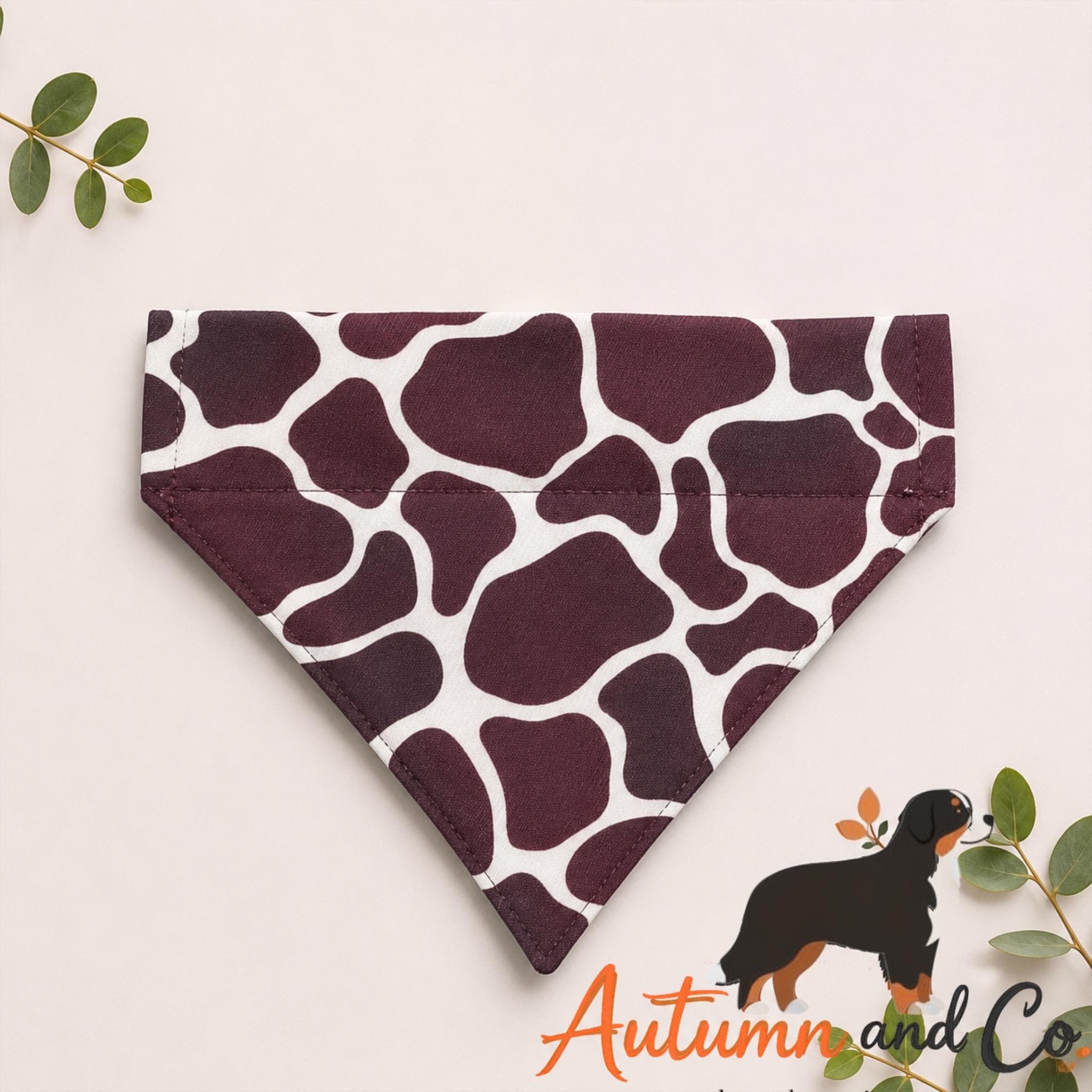 Safari Chic  Dog Bandana Pattern, Over The Collar Reversible Polyester